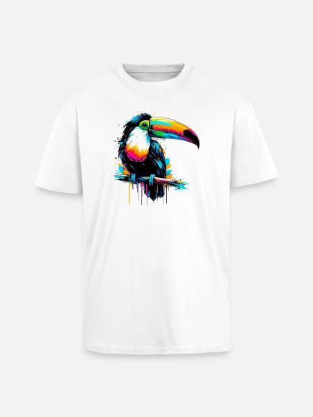 Toucan - Unisex Oversized Heavyweight T-shirt - white