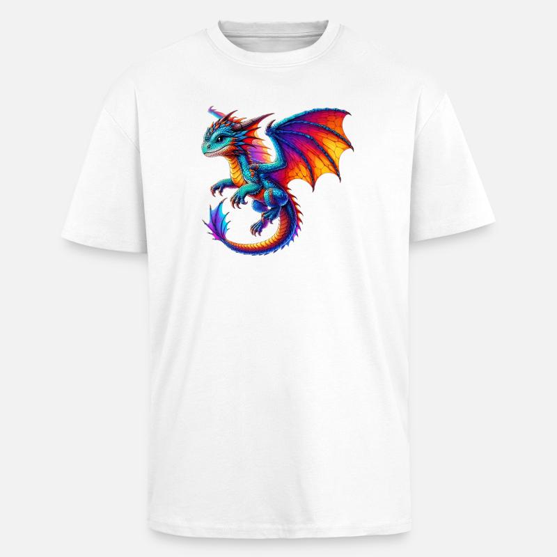 Dragon - Unisex Oversized Heavyweight T-shirt - white