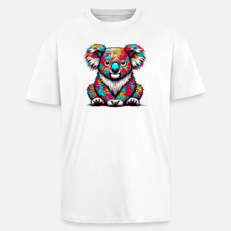 Koala - T-shirt unisexe oversize épais - blanc