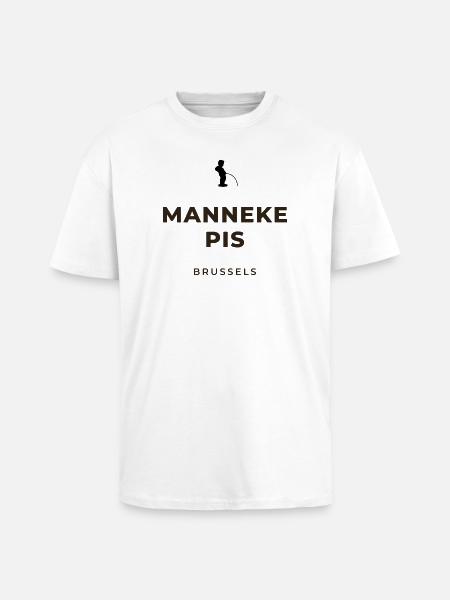 Manneken Piss Brussels - Unisex Oversized Heavyweight T-shirt - white