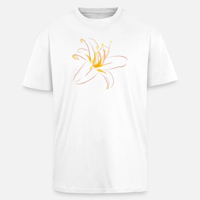 HELLROSA LILIE - Oversized Heavyweight Unisex T-Shirt - Weiß