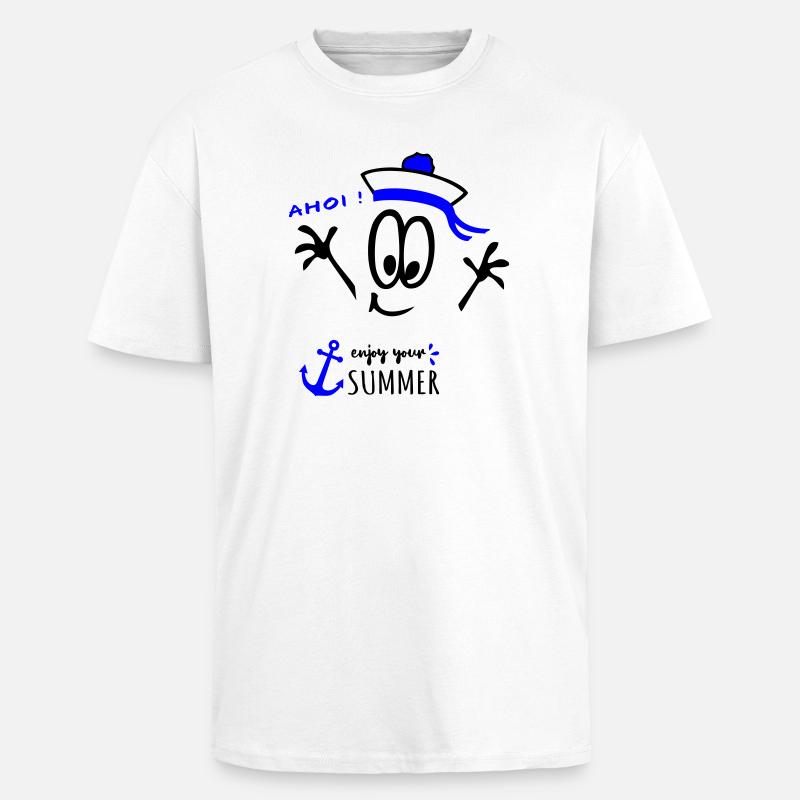 Marin Ahoy - T-shirt unisexe oversize épais - blanc