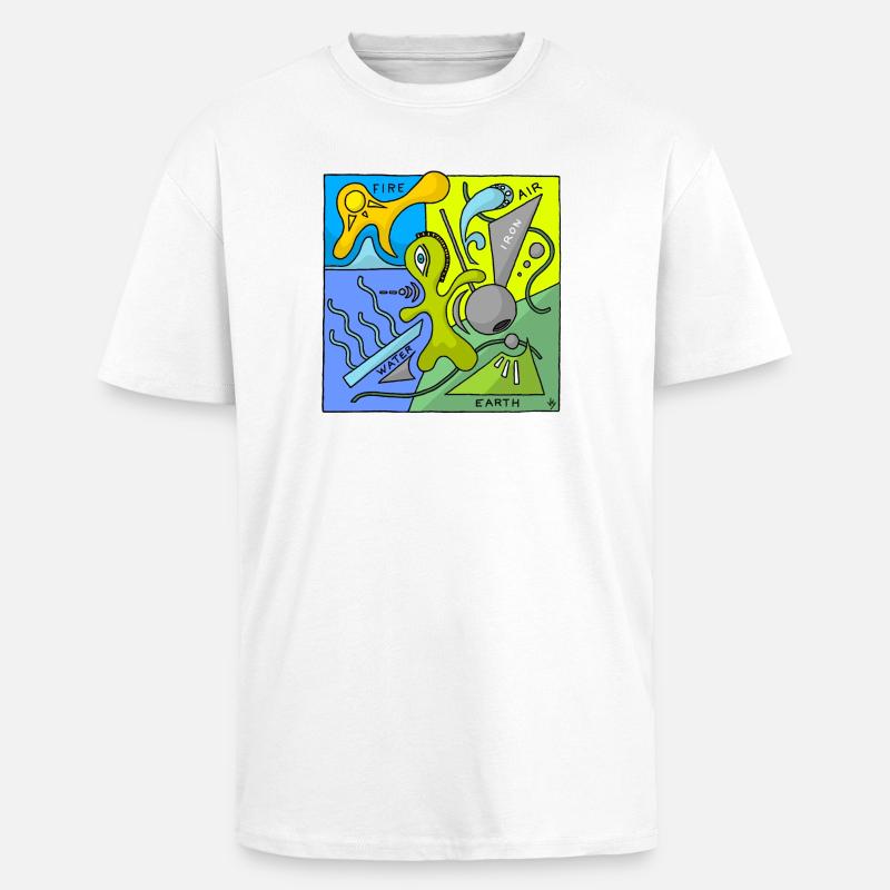 Four éléments - T-shirt unisexe oversize épais - blanc