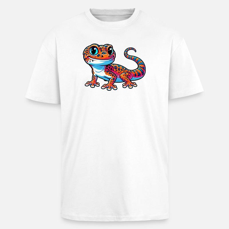 Gecko - Oversized Heavyweight Unisex T-Shirt - Weiß