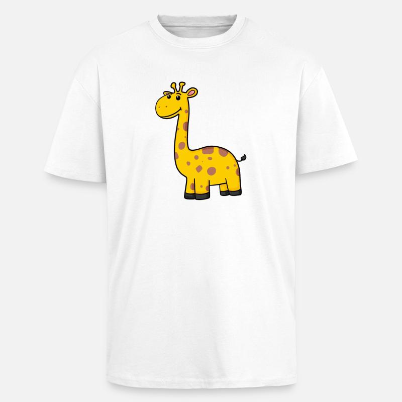 Girafe - T-shirt unisexe oversize épais - blanc