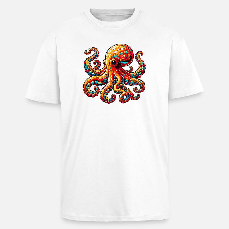 Krake - Oversized Heavyweight Unisex T-Shirt - Weiß