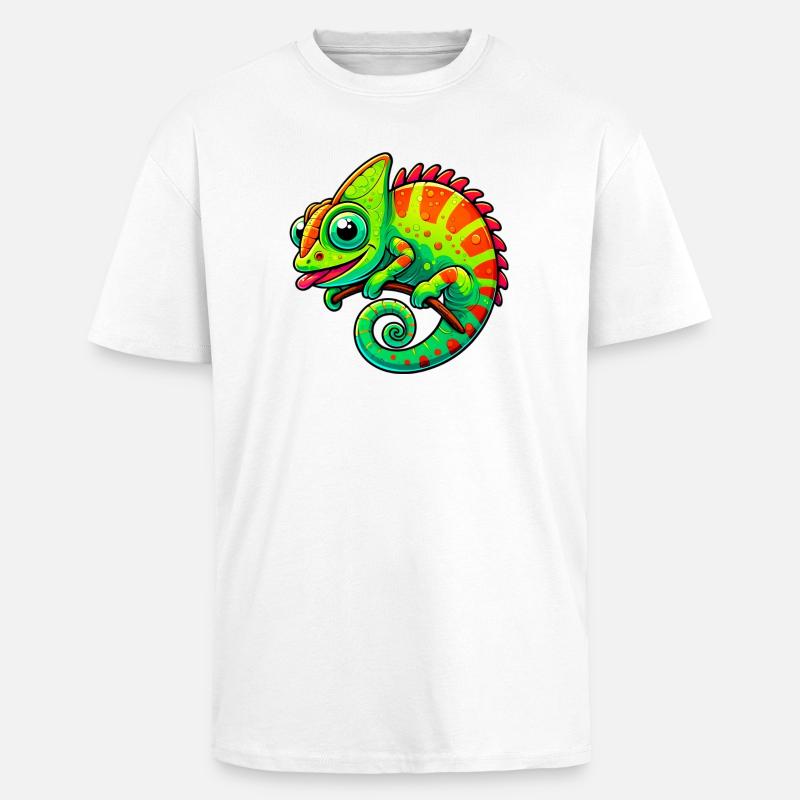 Caméléon - T-shirt unisexe oversize épais - blanc