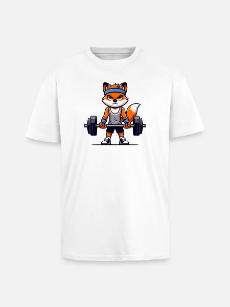 Fit Fox: pompijzer met getailleerde intensiteit - Unisex oversized T-shirt van zware kwaliteit - wit