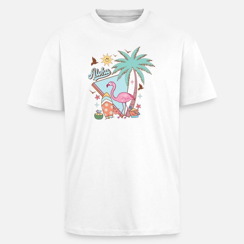 Aloha Summer - Unisex Oversized Heavyweight T-shirt - white