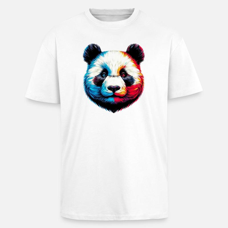 Panda - Oversized Heavyweight Unisex T-Shirt - Weiß