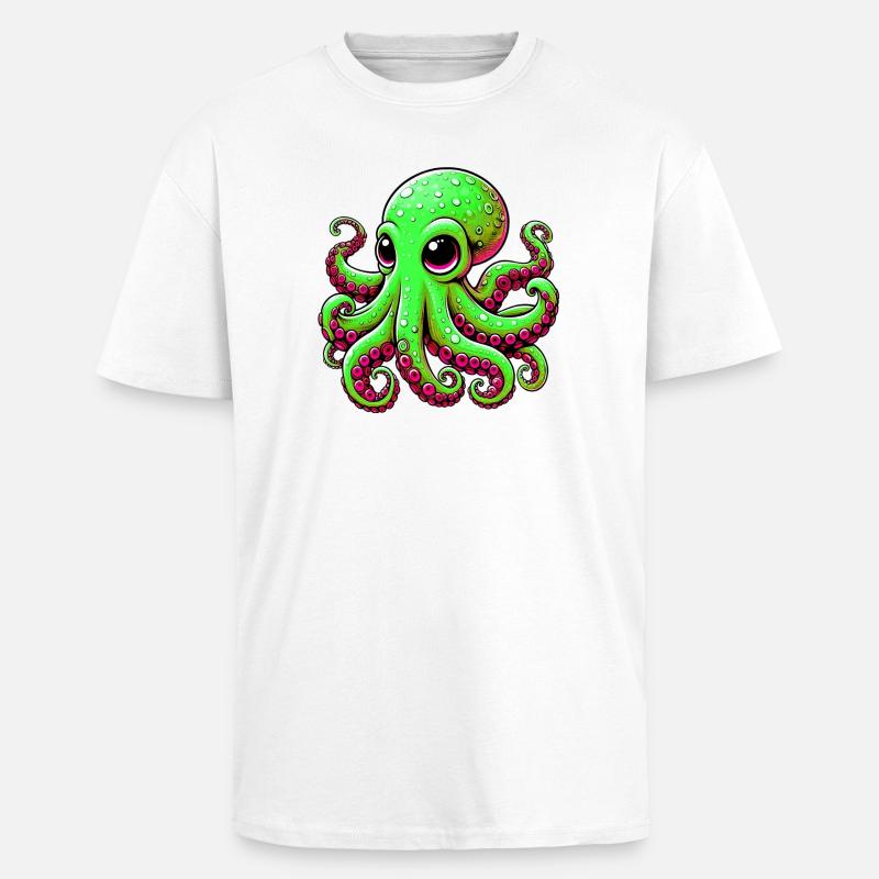 Krake - Oversized Heavyweight Unisex T-Shirt - Weiß