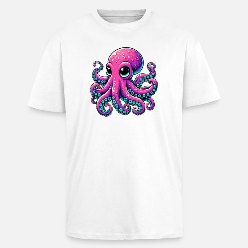 Octopus - Unisex Oversized Heavyweight T-shirt - white