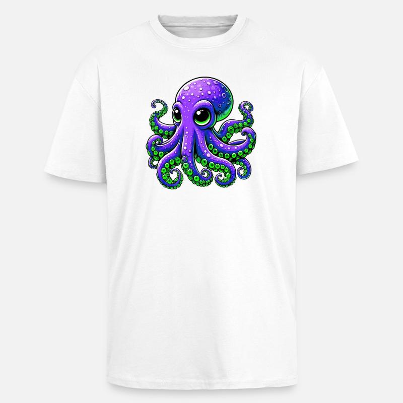 Octopus - Unisex Oversized Heavyweight T-shirt - white