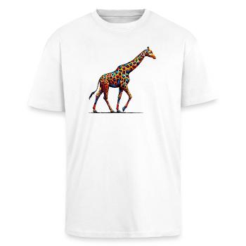 Giraffe - Oversized Heavyweight Unisex T-Shirt - Weiß - Vorne - Alina (178cm) & Michal (187cm)