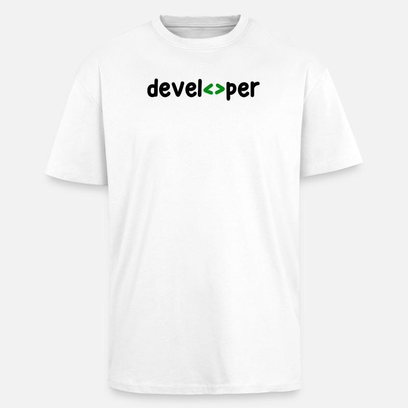 Développeur Spruch Coden Softwareentwickler Nerd - T-shirt unisexe oversize épais - blanc
