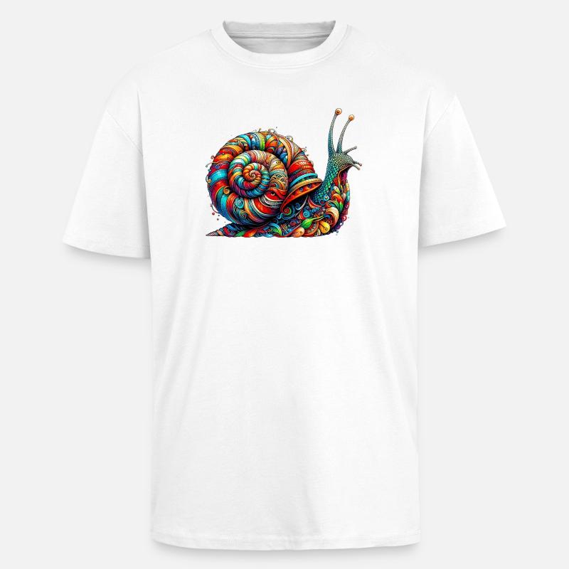 Escargot - T-shirt unisexe oversize épais - blanc