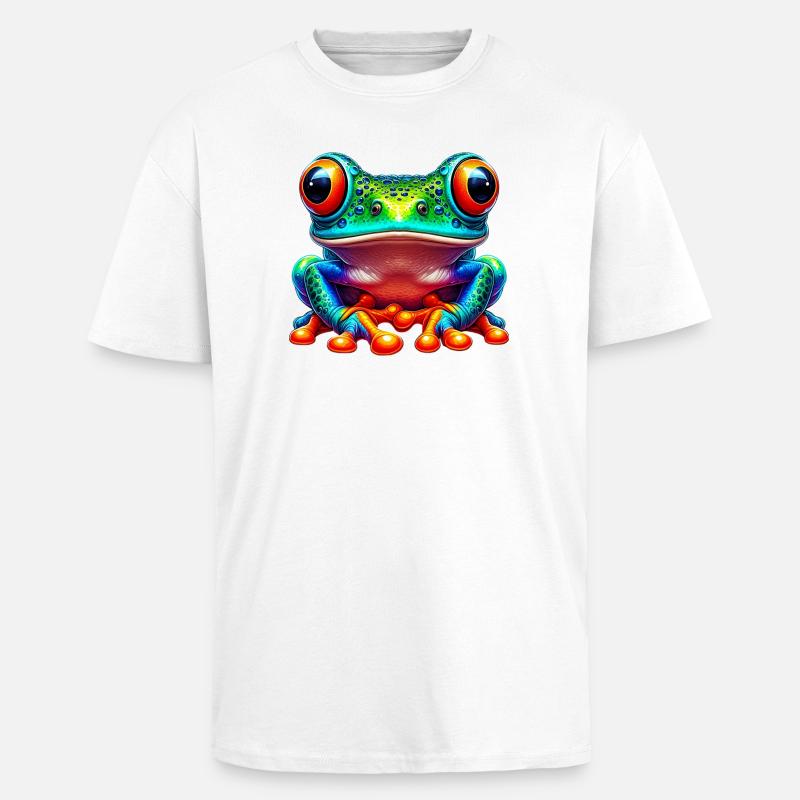 Grenouille - T-shirt unisexe oversize épais - blanc