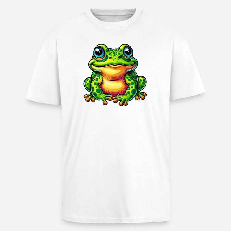 Frosch - Oversized Heavyweight Unisex T-Shirt - Weiß