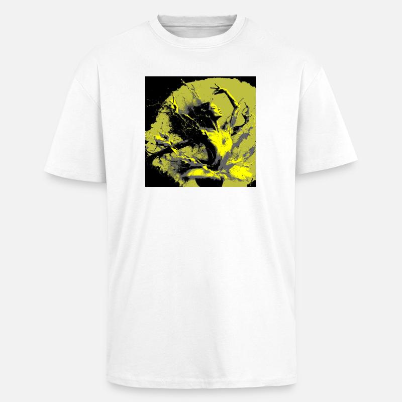Neoexpressionistischer Tanz voller Farben - Oversized Heavyweight Unisex T-Shirt - Weiß