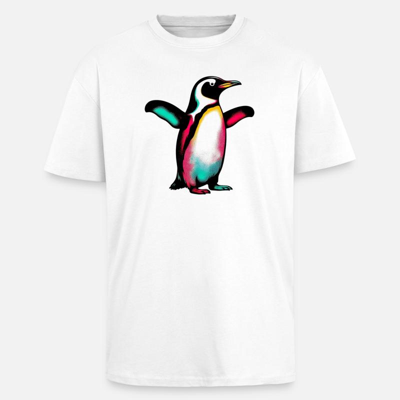 Pinguin - Oversized Heavyweight Unisex T-Shirt - Weiß