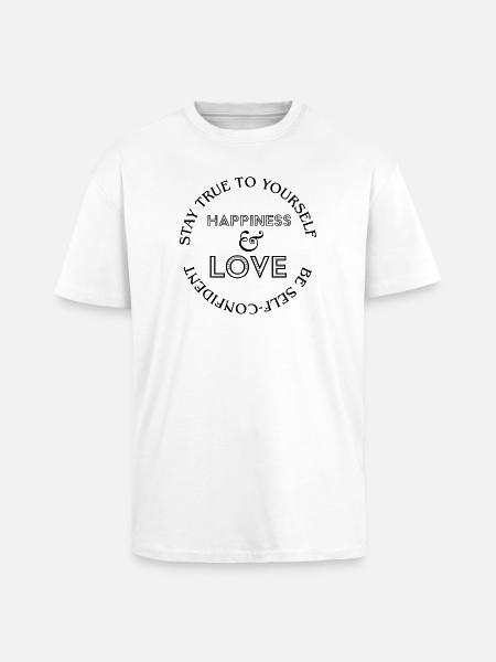 Round Stamp Thank You Circle Design - Unisex Oversized Heavyweight T-shirt - white
