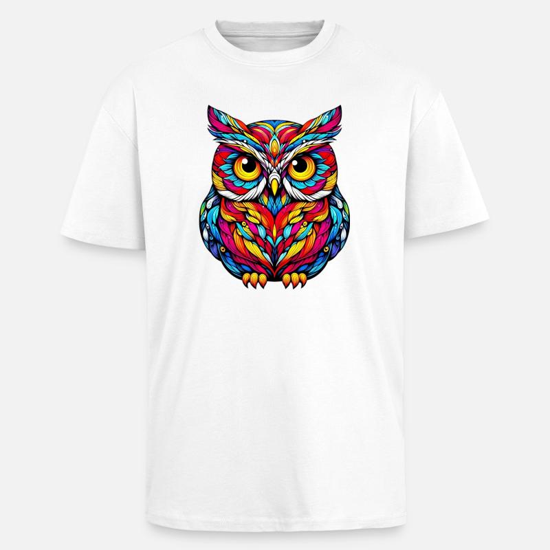 Hibou - T-shirt unisexe oversize épais - blanc