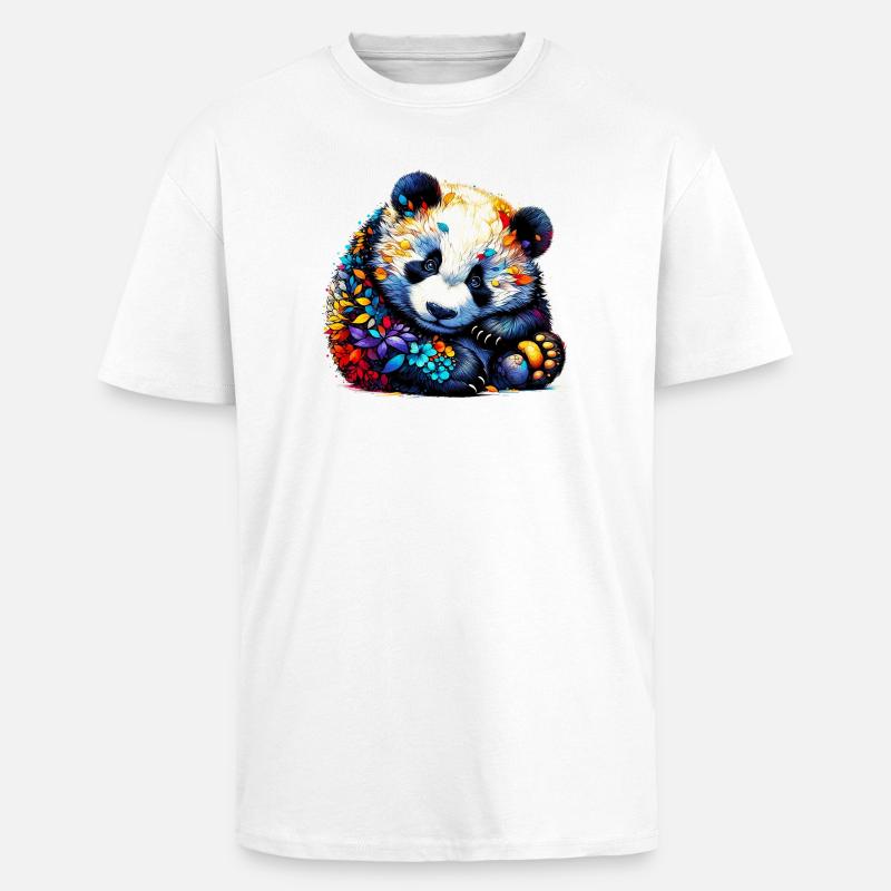 Panda - Oversized Heavyweight Unisex T-Shirt - Weiß