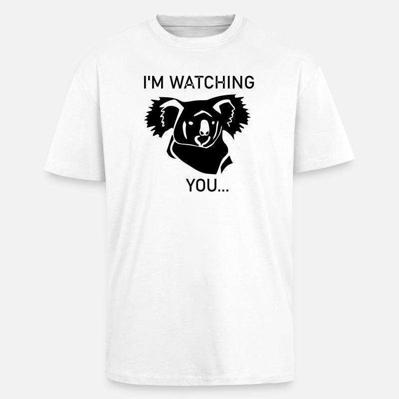 Koala is watching you - Oversized Heavyweight Unisex T-Shirt - Weiß