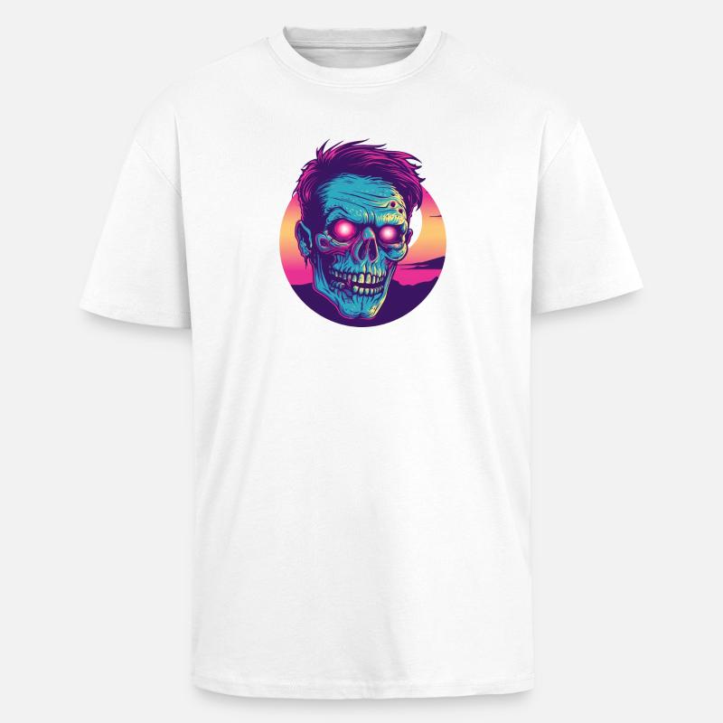 Zombie synthwave 2 - T-shirt unisexe oversize épais - blanc