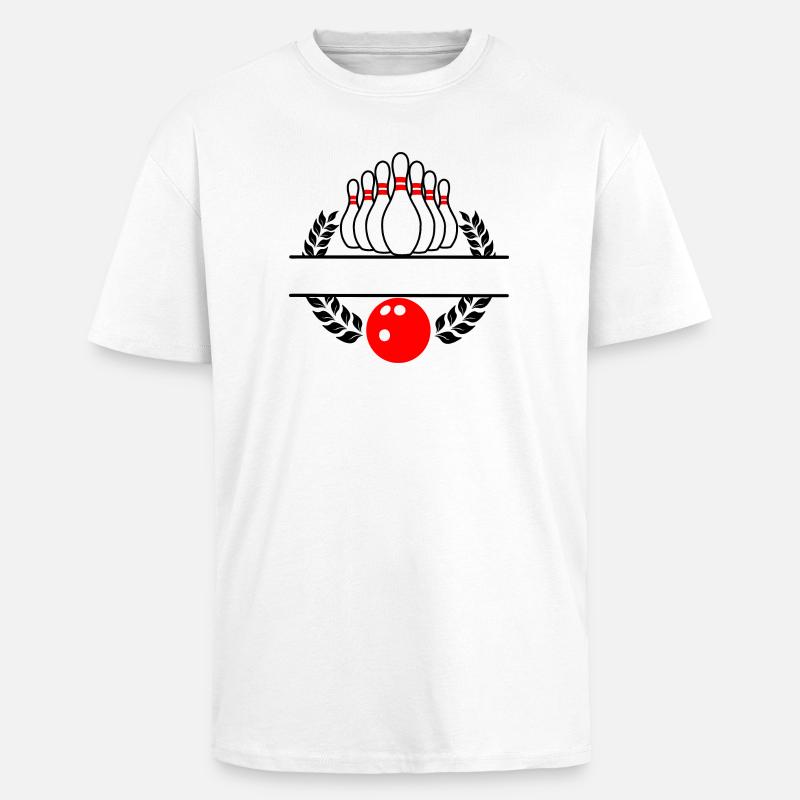 Bowling Lorbeerkranz Rotes Bowling - Oversized Heavyweight Unisex T-Shirt - Weiß