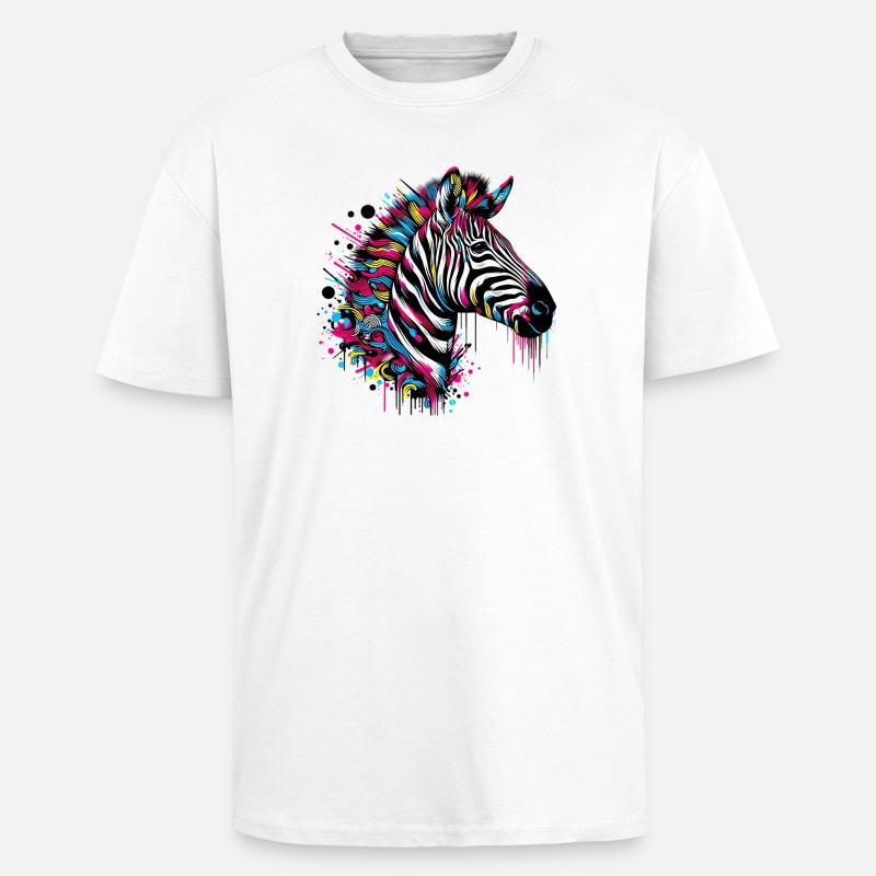 Zebra - Unisex Oversized Heavyweight T-shirt - white