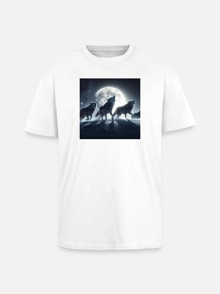 The Howl of the Wolves - Unisex Oversized Heavyweight T-shirt - white