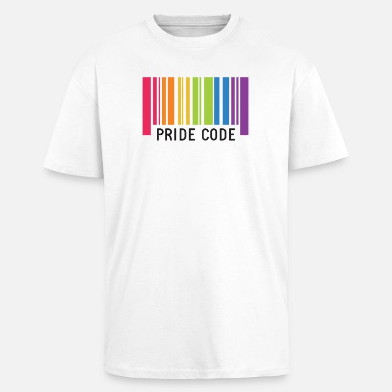 LGBT Pride Month - Pride Code - Unisex Oversized Heavyweight T-shirt - white