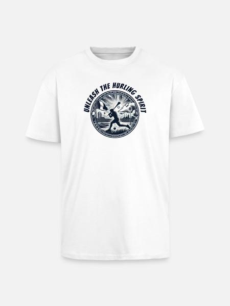 Entfesseln Sie den Hurling-Geist - Oversized Heavyweight Unisex T-Shirt - Weiß