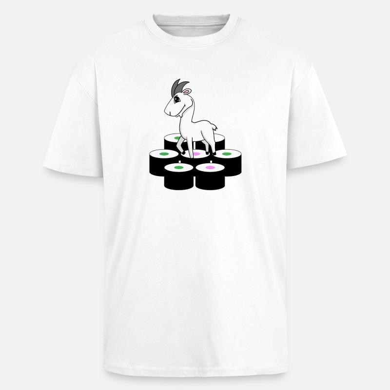 Goat Sushi - Unisex Oversized Heavyweight T-shirt - white