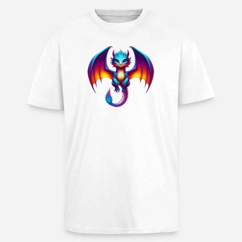 Drache - Oversized Heavyweight Unisex T-Shirt - Weiß