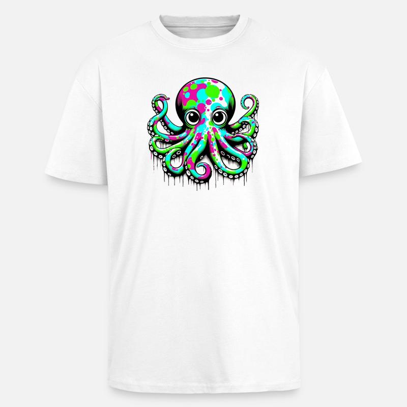 Octopus - Unisex Oversized Heavyweight T-shirt - white