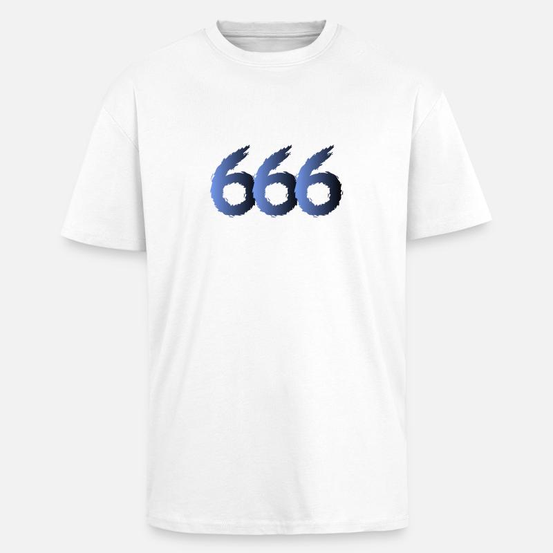 666 Satan Symbol - Devil - Evil - Unisex Oversized Heavyweight T-shirt - white
