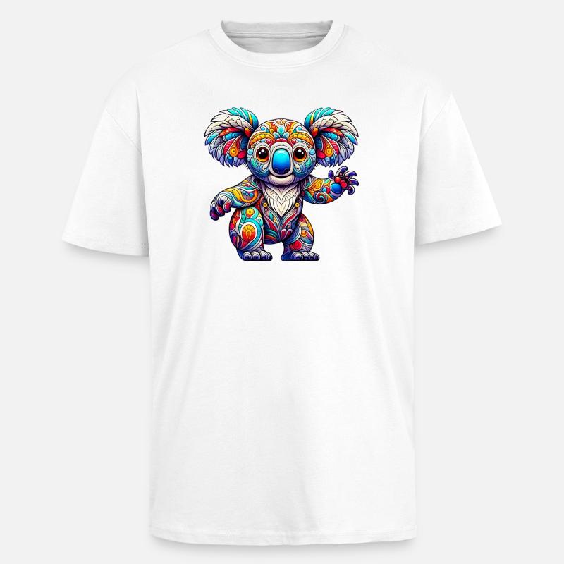 Koala - T-shirt unisexe oversize épais - blanc
