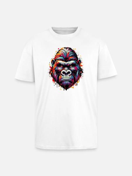 Gorille - T-shirt unisexe oversize épais - blanc
