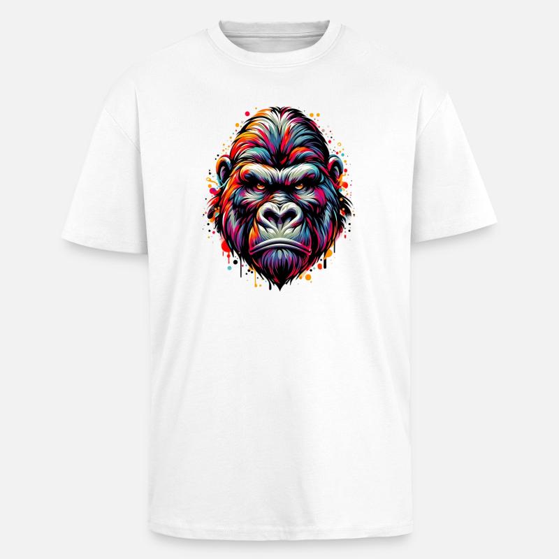 Gorilla - Unisex Oversized Heavyweight T-shirt - white