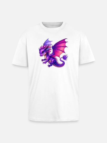 Drache - Oversized Heavyweight Unisex T-Shirt - Weiß
