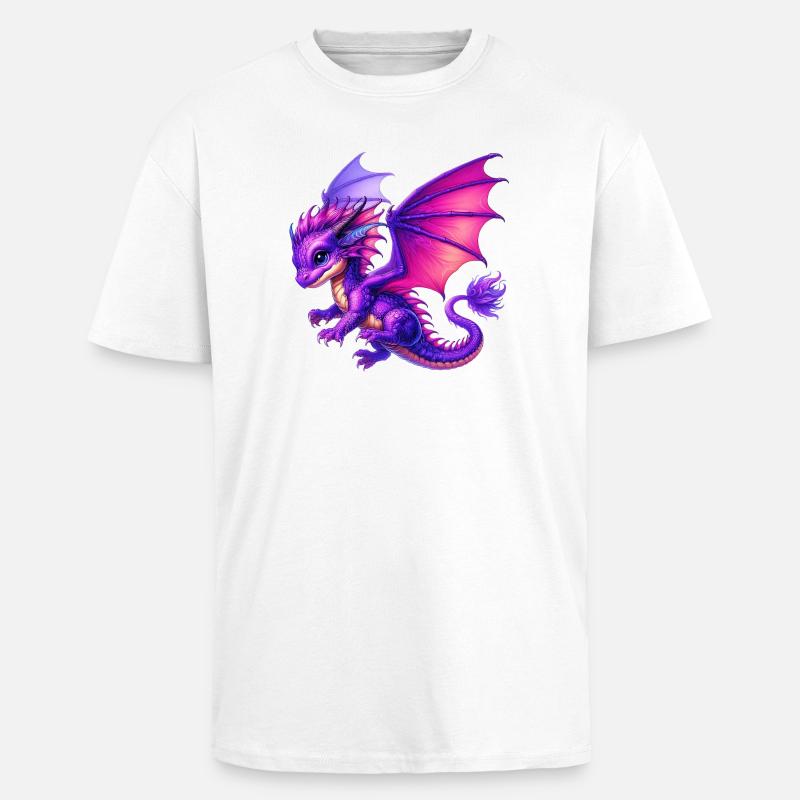 Drache - Oversized Heavyweight Unisex T-Shirt - Weiß