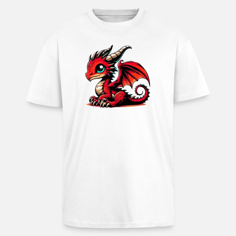 Dragon - T-shirt unisexe oversize épais - blanc