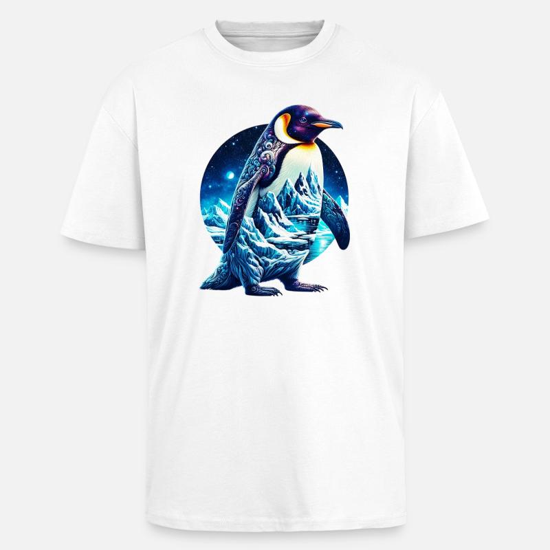 Penguin - Unisex Oversized Heavyweight T-shirt - white
