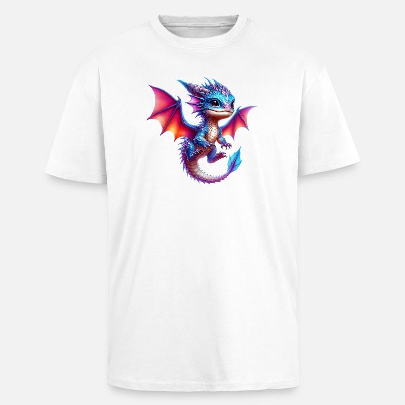 Dragon - T-shirt unisexe oversize épais - blanc
