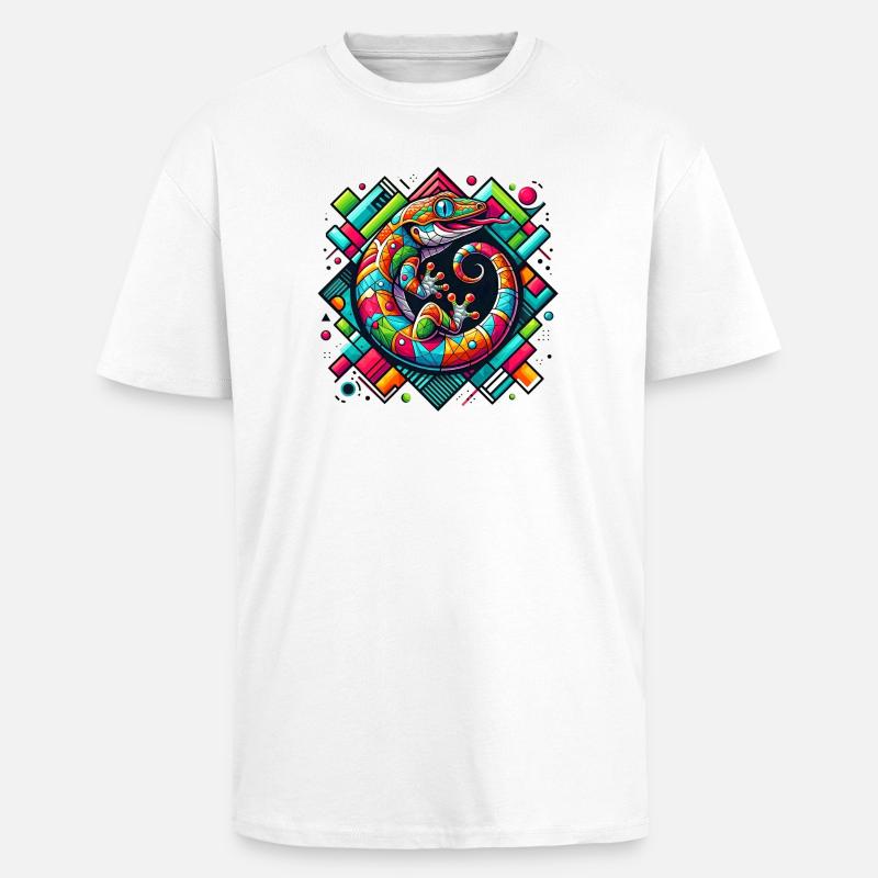 Gecko - Oversized Heavyweight Unisex T-Shirt - Weiß