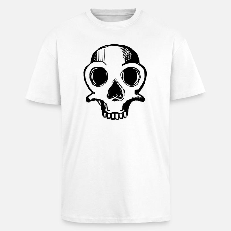 skull 1c - Oversized Heavyweight Unisex T-Shirt - Weiß