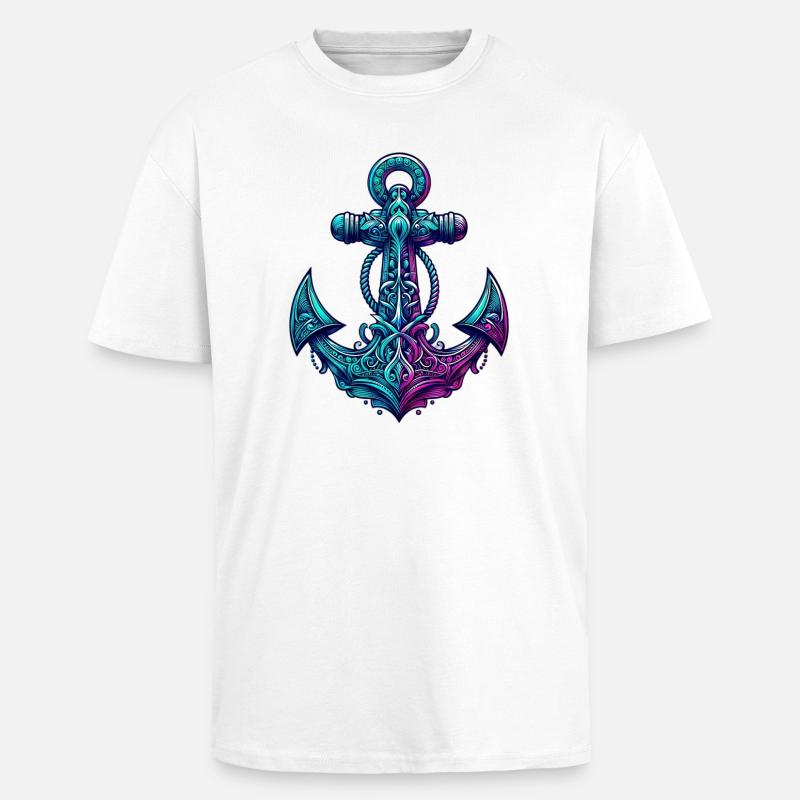 Ein Anker - Oversized Heavyweight Unisex T-Shirt - Weiß