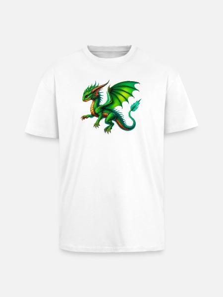Dragon - Unisex Oversized Heavyweight T-shirt - white